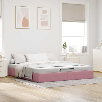 Ottoman-Bett ohne Matratze Rosa 160x200 cm Samt