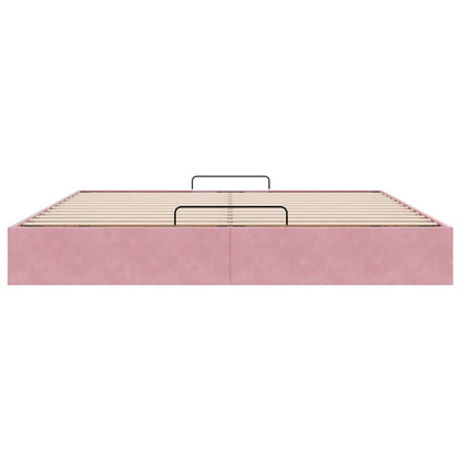 Ottoman-Bett ohne Matratze Rosa 160x200 cm Samt