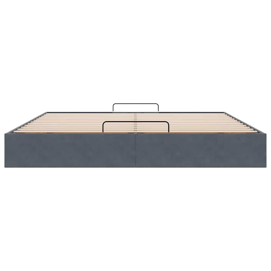 Ottoman-Bett ohne Matratze Dunkelgrau 180x200 cm Samt