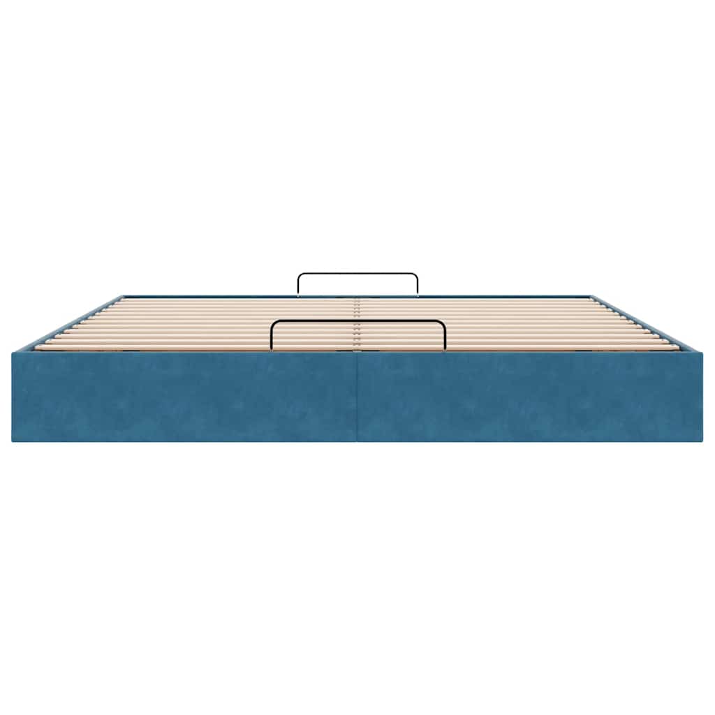 Ottoman-Bett ohne Matratze Dunkelblau 180x200 cm Samt