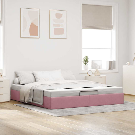 Ottoman-Bett ohne Matratze Rosa 180x200 cm Samt