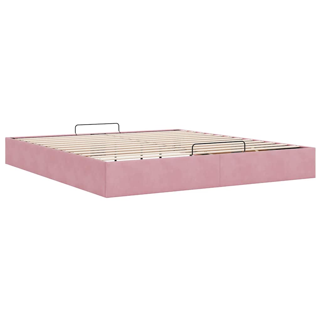 Ottoman-Bett ohne Matratze Rosa 180x200 cm Samt
