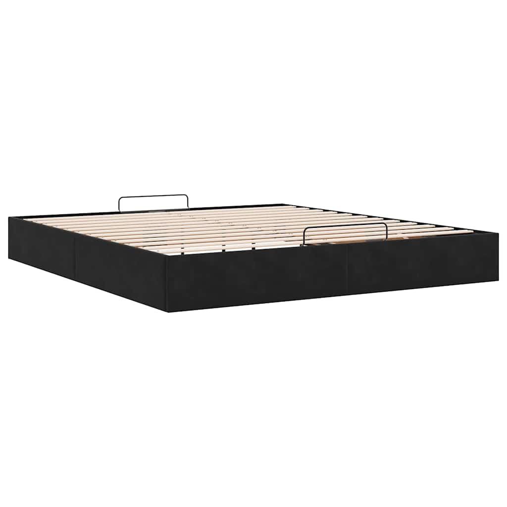 Ottoman-Bett ohne Matratze Schwarz 200x200 cm Samt