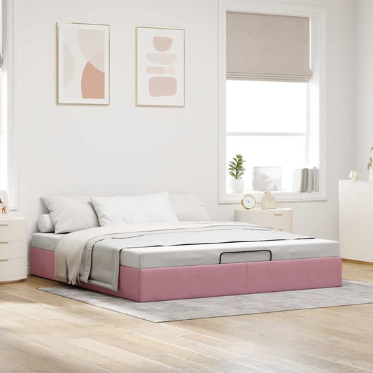 Ottoman-Bett ohne Matratze Rosa 200x200 cm Samt