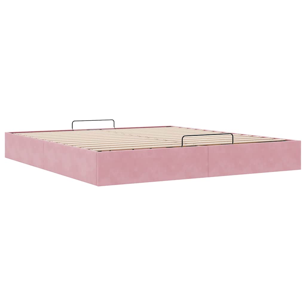 Ottoman-Bett ohne Matratze Rosa 200x200 cm Samt