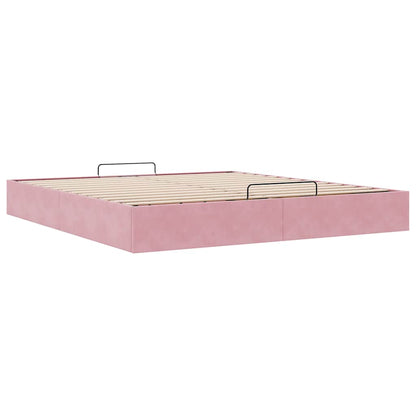 Ottoman-Bett ohne Matratze Rosa 200x200 cm Samt