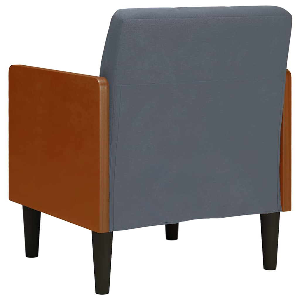 Sessel mit Armlehnen Dunkelgrau 55 cm Samt