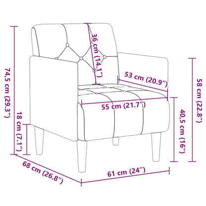 Sessel mit Armlehnen Dunkelgrau 55 cm Samt