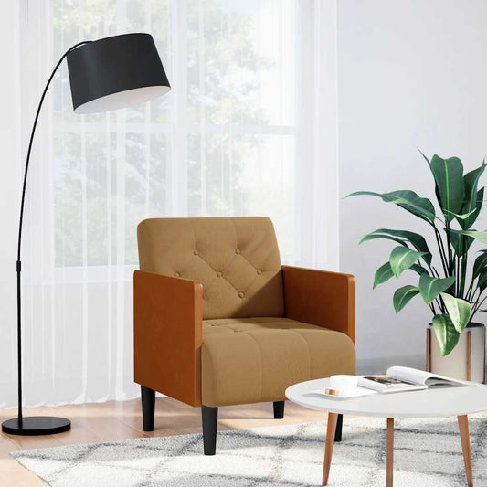 Sessel mit Armlehnen Braun 55 cm Samt