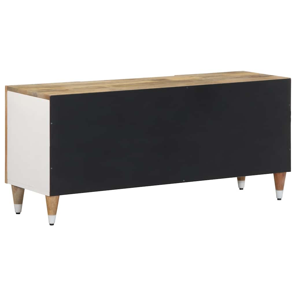 TV-Schrank mit Blätter 105x33,5x46 cm Massivholz Mango