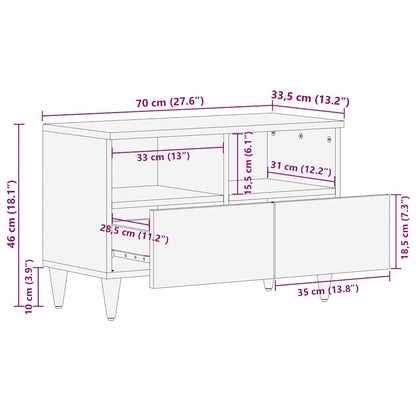 TV-Schrank mit Blätter 70x33,5x46 cm Massivholz Mango