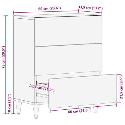 Sideboard mit Blättern 60x33,5x75 cm Mangoholz