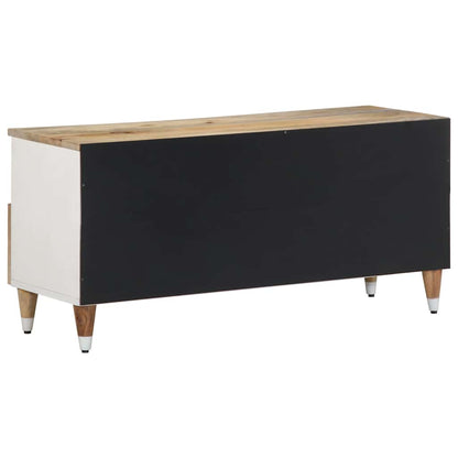 TV-Schrank mit Blätter 100x33,5x46 cm Massivholz Mango