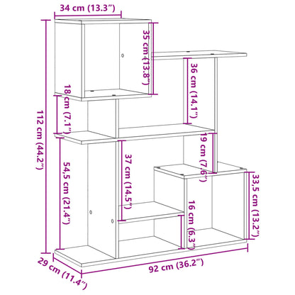 Raumteiler-Bücherregal Altholz-Optik 92x29x112 cm Holzwerkstoff