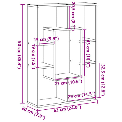 Bücherregal Altholz-Optik 63x20x90 cm Holzwerkstoff