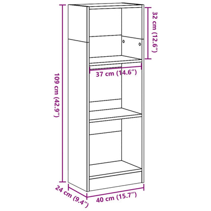 Bücherregal Altholz-Optik 40x24x109 cm Holzwerkstoff