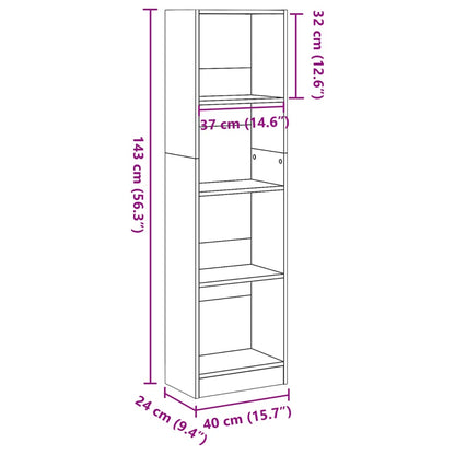 Bücherregal Altholz-Optik 40x24x143 cm Holzwerkstoff