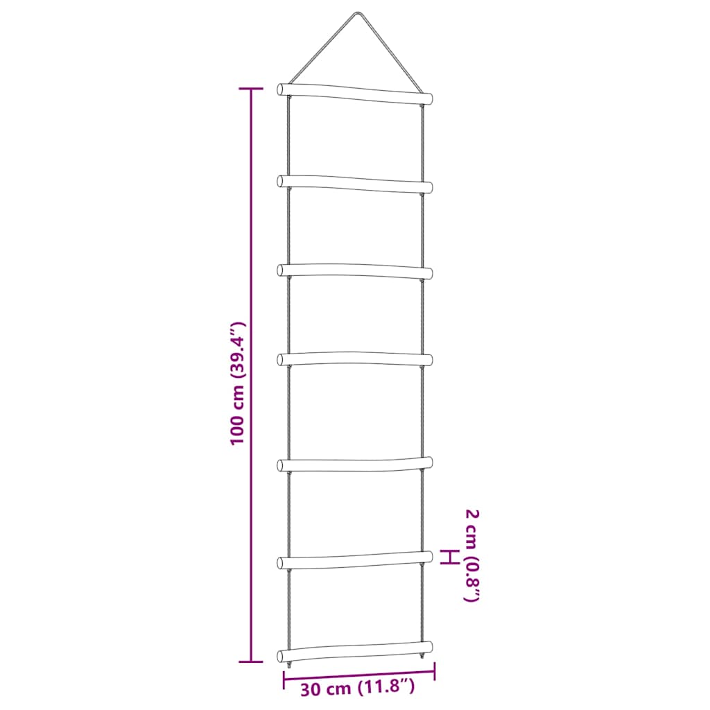 Wanddekorationen in Leiterform 2Stk. 30x100cm Natürlicher Zweig