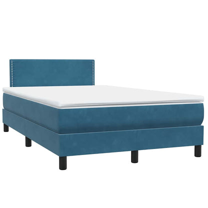 Boxspringbett mit Matratze & LED Dunkelblau 120x210 cm Samt