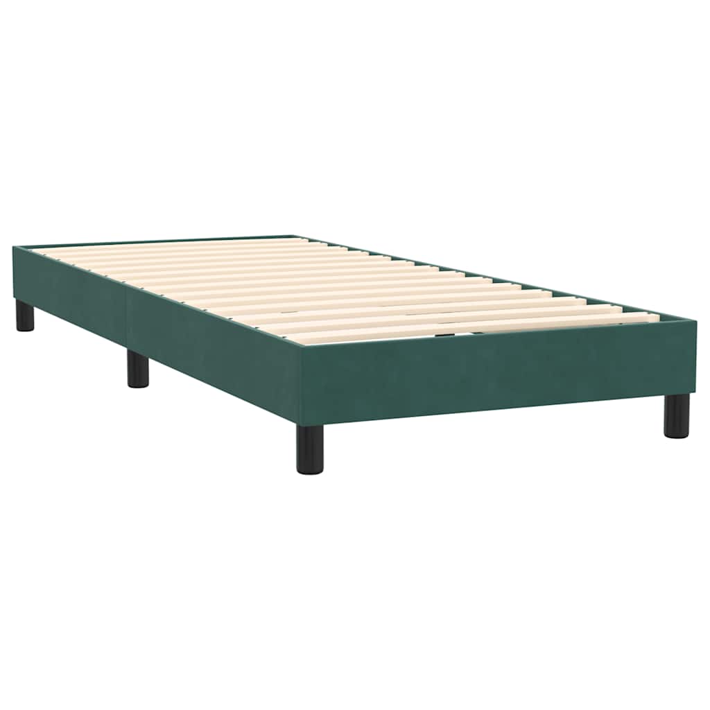 Boxspringbett mit Matratze & LED Dunkelgrün 80x220 cm Samt