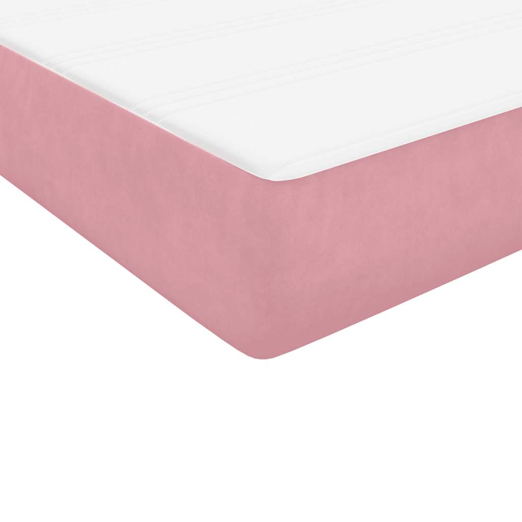 Boxspringbett mit Matratze & LED Rosa 100x220 cm Samt