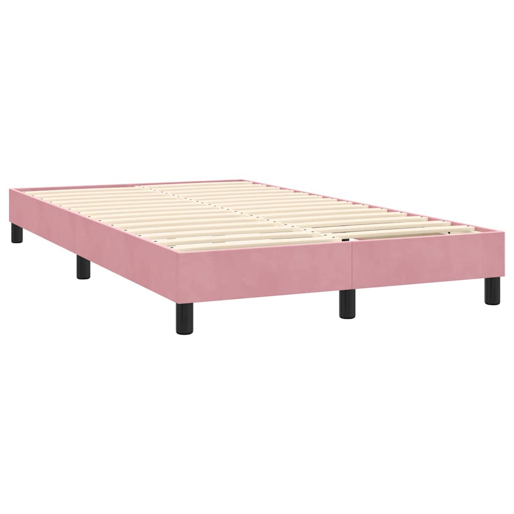 Boxspringbett mit Matratze & LED Rosa 120x220 cm Samt