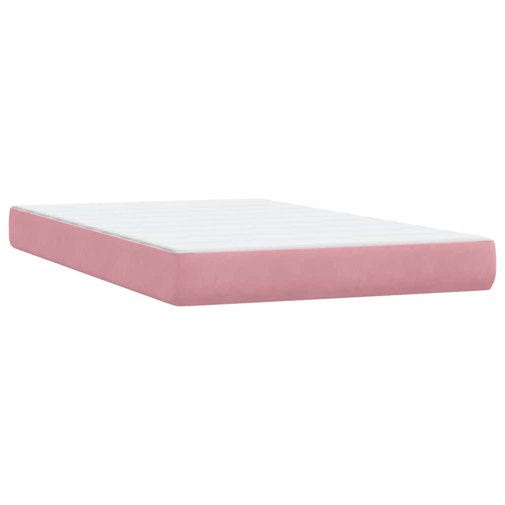 Boxspringbett mit Matratze & LED Rosa 120x220 cm Samt