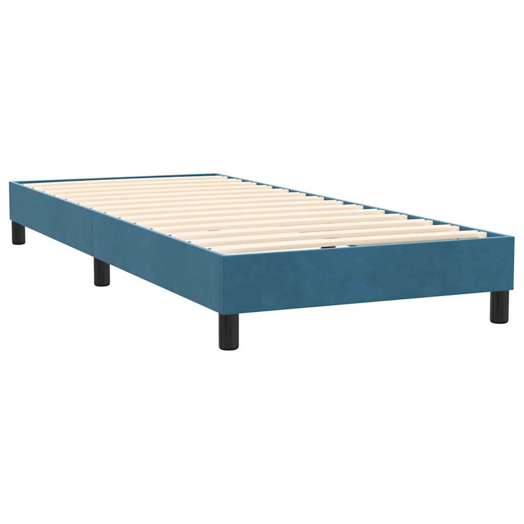 Boxspringbett mit Matratze & LED Dunkelblau 80x220 cm Samt