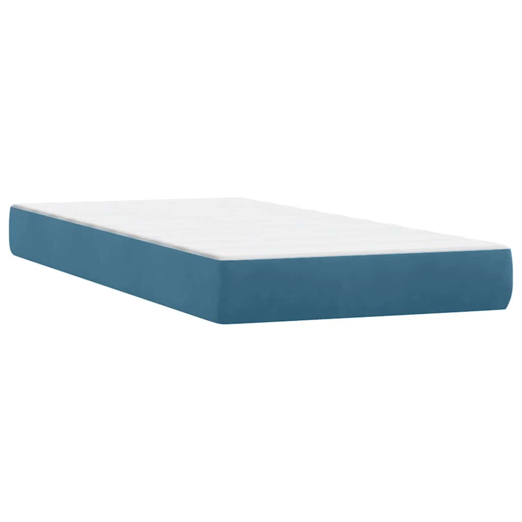 Boxspringbett mit Matratze & LED Dunkelblau 80x220 cm Samt