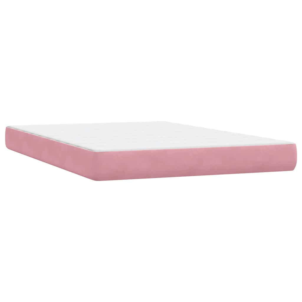 Boxspringbett mit Matratze & LED Rosa 140x220 cm Samt