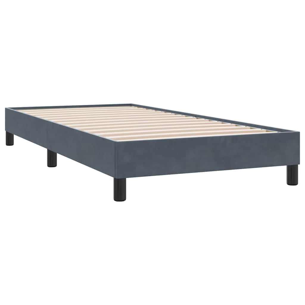 Boxspringbett mit Matratze & LED Dunkelgrau 80x210 cm Samt
