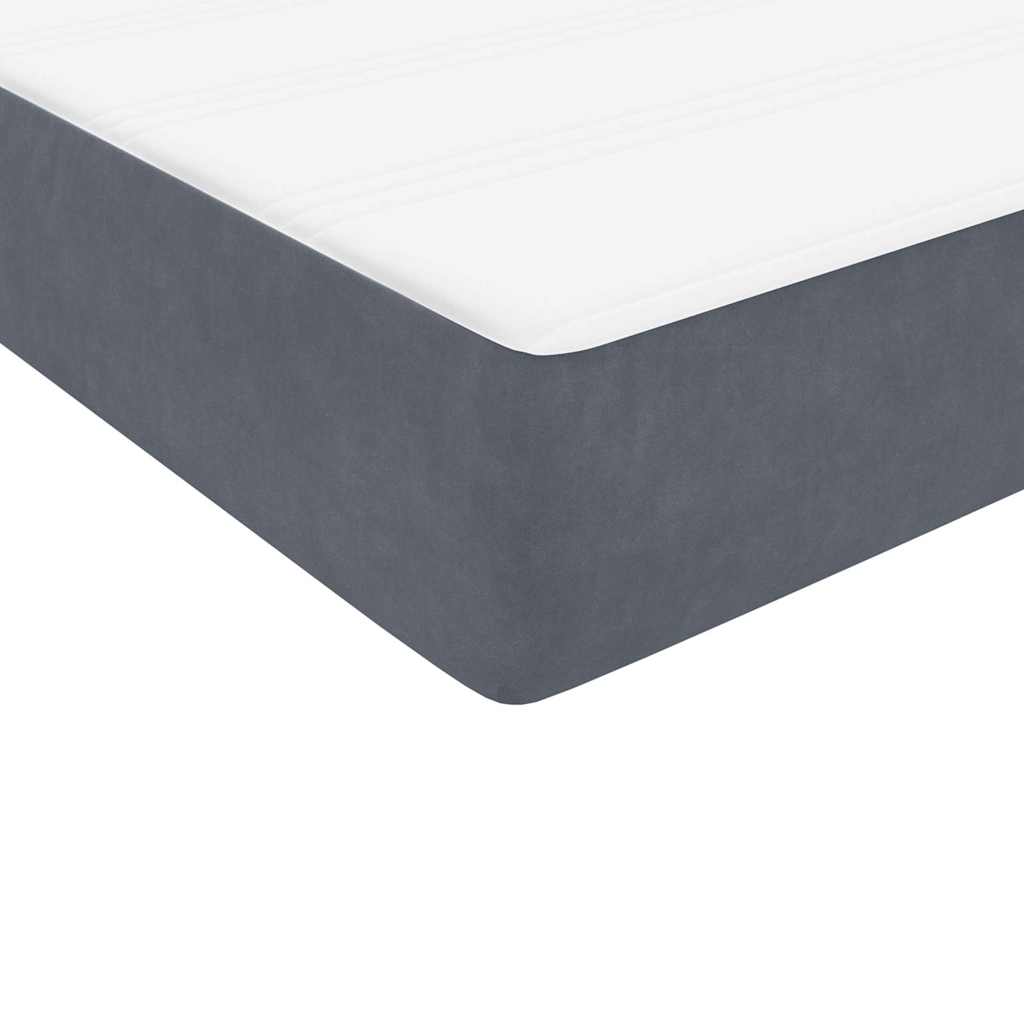 Boxspringbett mit Matratze & LED Dunkelgrau 80x210 cm Samt