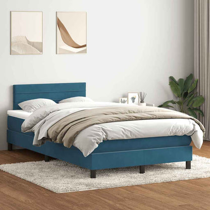 Boxspringbett mit Matratze & LED Dunkelblau 120x210 cm Samt