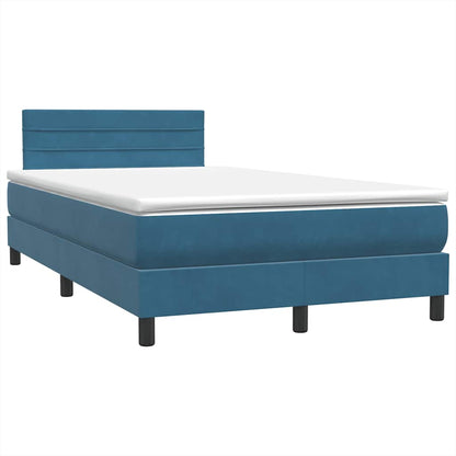 Boxspringbett mit Matratze & LED Dunkelblau 120x210 cm Samt