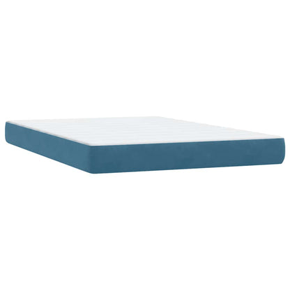 Boxspringbett mit Matratze & LED Dunkelblau 140x210 cm Samt