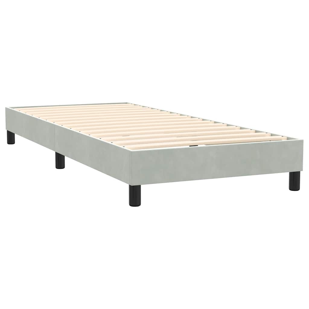 Boxspringbett mit Matratze & LED Hellgrau 80x220 cm Samt
