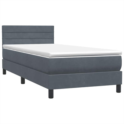 Boxspringbett mit Matratze Dunkelgrau 80x220 cm Samt