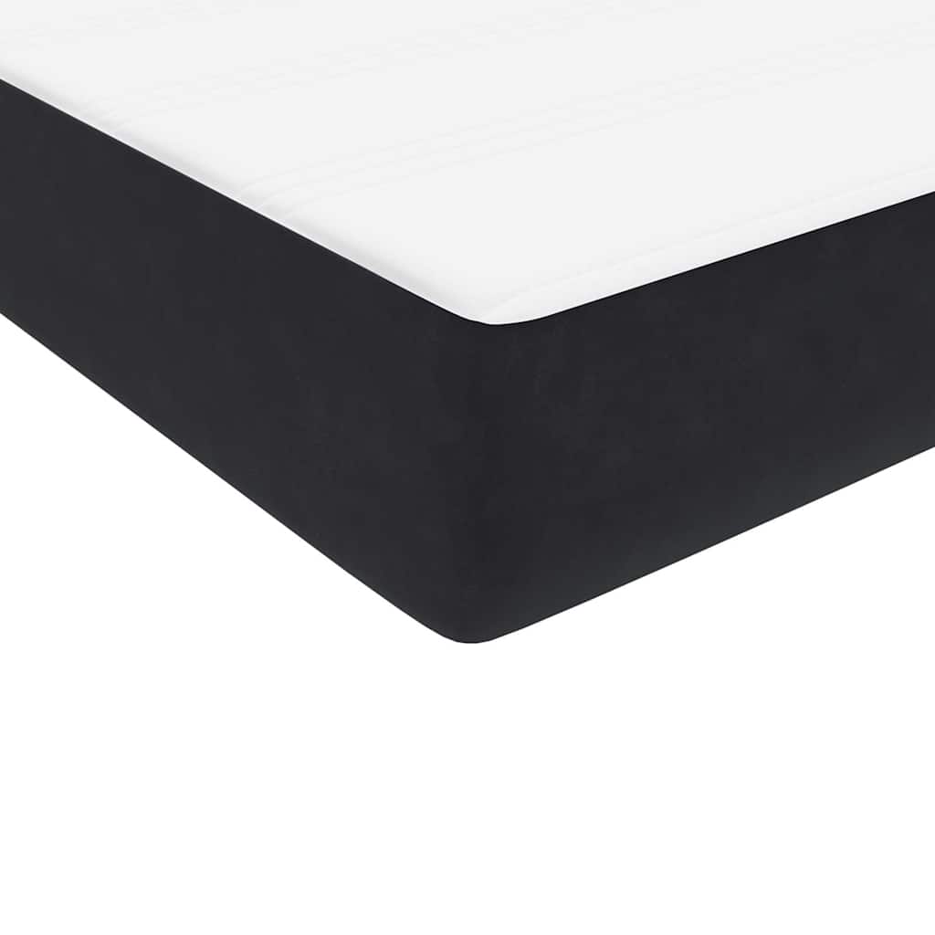 Boxspringbett mit Matratze & LED Schwarz 80x220 cm Samt