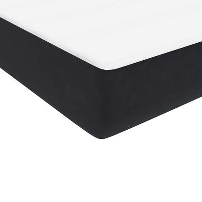 Boxspringbett mit Matratze & LED Schwarz 80x220 cm Samt
