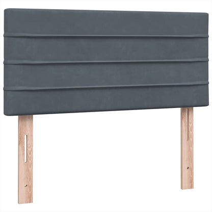 Boxspringbett mit Matratze & LED Dunkelgrau 90x220 cm Samt