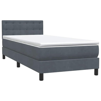 Boxspringbett mit Matratze & LED Dunkelgrau 80x210 cm Samt