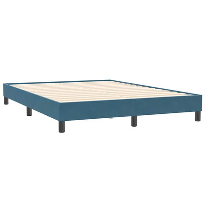 Boxspringbett mit Matratze & LED Dunkelblau 140x210 cm Samt