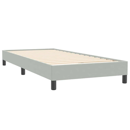 Boxspringbett mit Matratze & LED Hellgrau 80x220 cm Samt