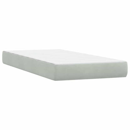 Boxspringbett mit Matratze & LED Hellgrau 80x220 cm Samt