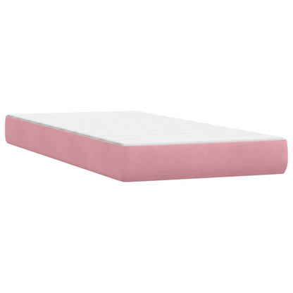 Boxspringbett mit Matratze & LED Rosa 80x220 cm Samt