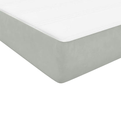 Boxspringbett mit Matratze & LED Hellgrau 90x220 cm Samt