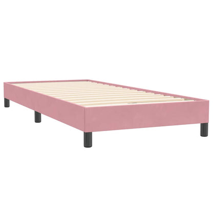 Boxspringbett mit Matratze & LED Rosa 100x220 cm Samt