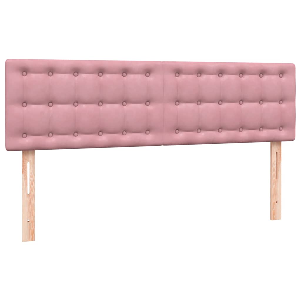 Boxspringbett mit Matratze & LED Rosa 140x220 cm Samt