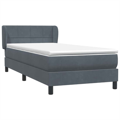 Boxspringbett mit Matratze Dunkelgrau 80x210 cm Samt