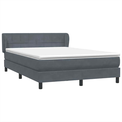 Boxspringbett mit Matratze Dunkelgrau 140x210 cm Samt